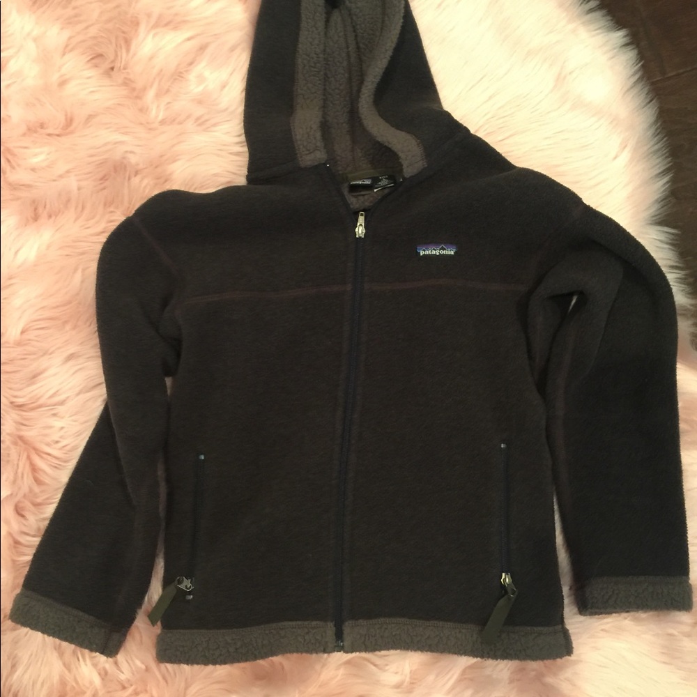 Patagonia brown fleece jacket size 12/L
